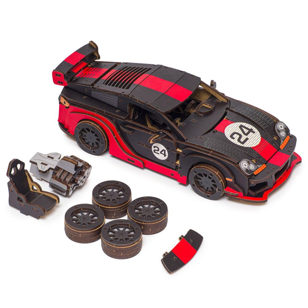 Unidragon - Figured Wooden Puzzle Kit - Unimodeis Comet GTS - 219pcs - Black/Red