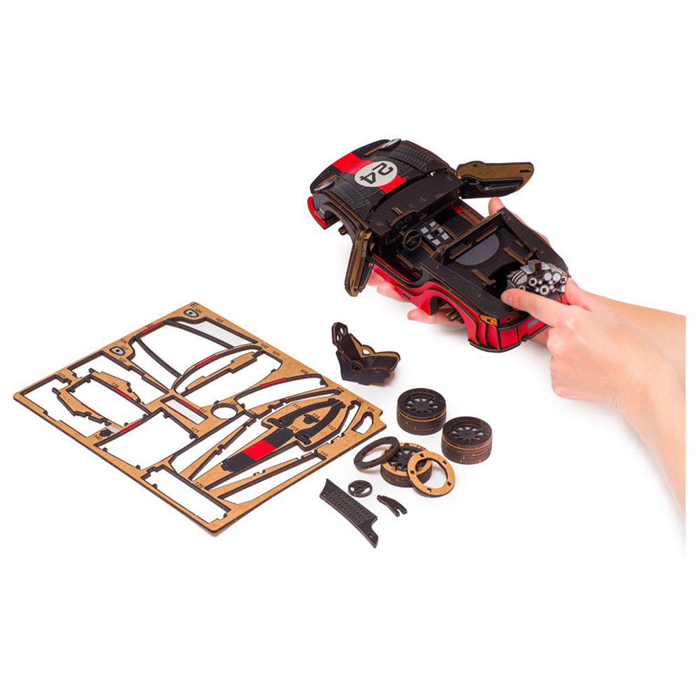 Unidragon - Figured Wooden Puzzle Kit - Unimodeis Comet GTS - 219pcs - Black/Red