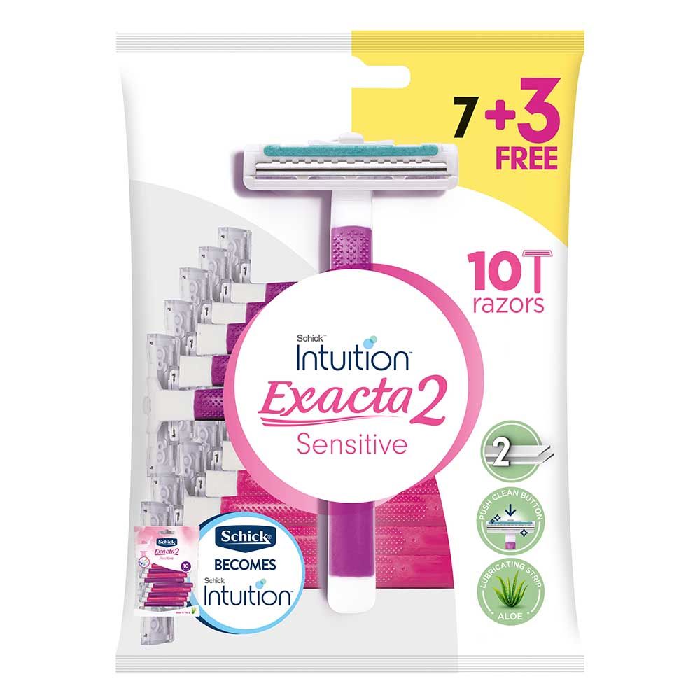 Schick Intuition - Exacta 2 Sensitive Disposable Razor - 10pcs