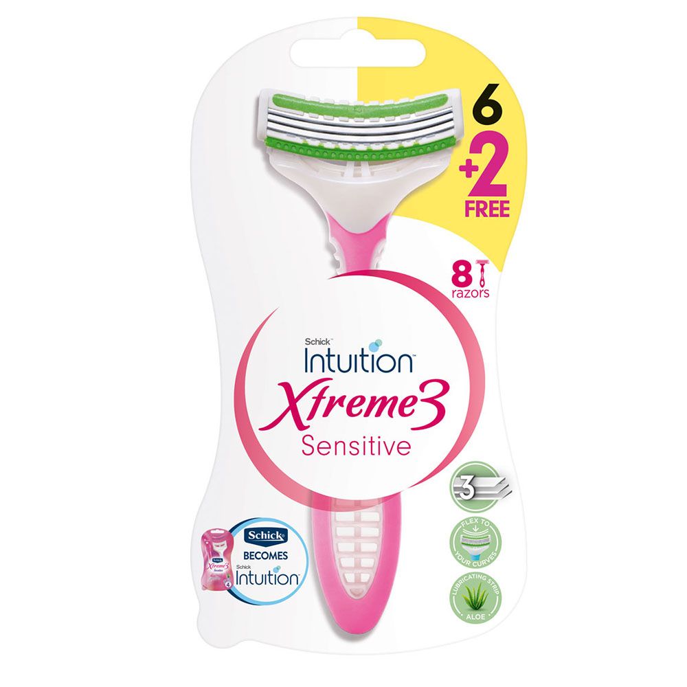 Schick Intuition - Xtreme 3 Sensitive Disposable Razor - 8pcs