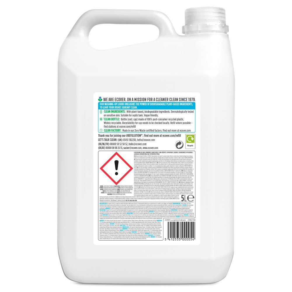 Ecover - Washing Up Liquid Refill Camomile & Clementine - 5L