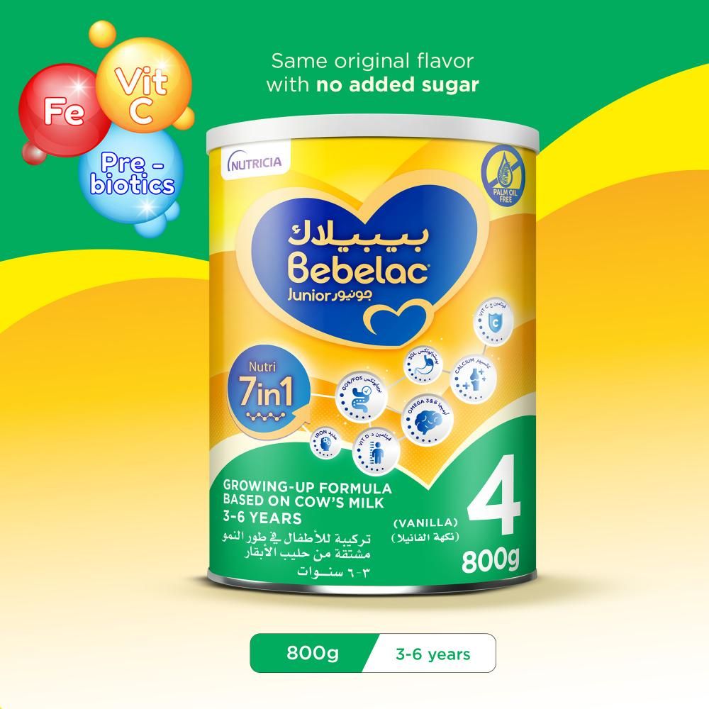 Bebelac - Junior 4 Nutri 7-in-1 Stage 4 Growing Up Milk Formula - 3-6Y - 800 g