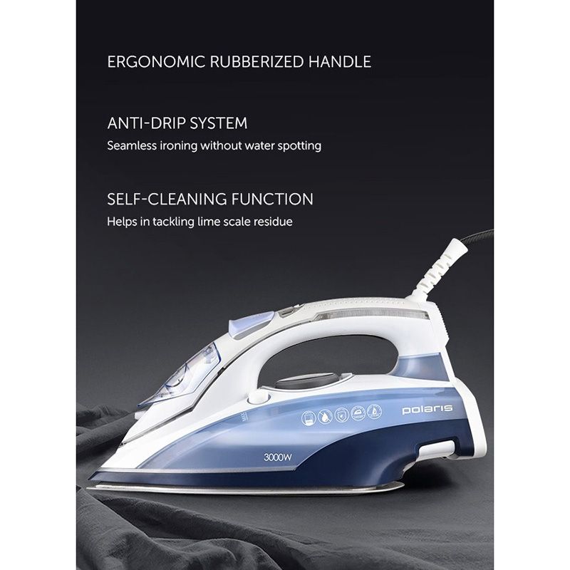 Polaris - Anodized Soleplate Coating Steam Iron - 0.3 L - 3050 W