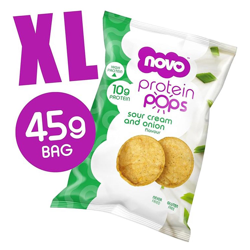 Novo - Protein Pops Healthy Snack - Sour Cream And Onion - 45 g