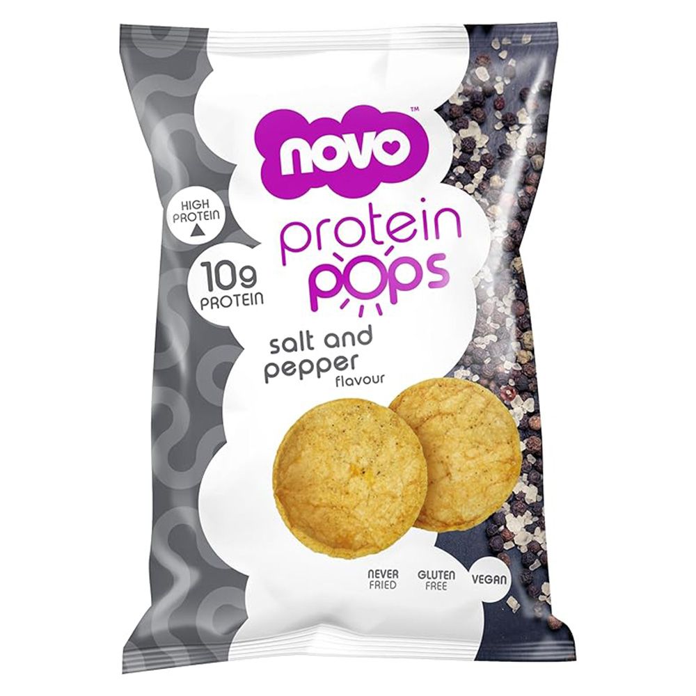 Novo - Protein Pops Healthy Snack - Salt And Pepper - 45 g - Pack of 6