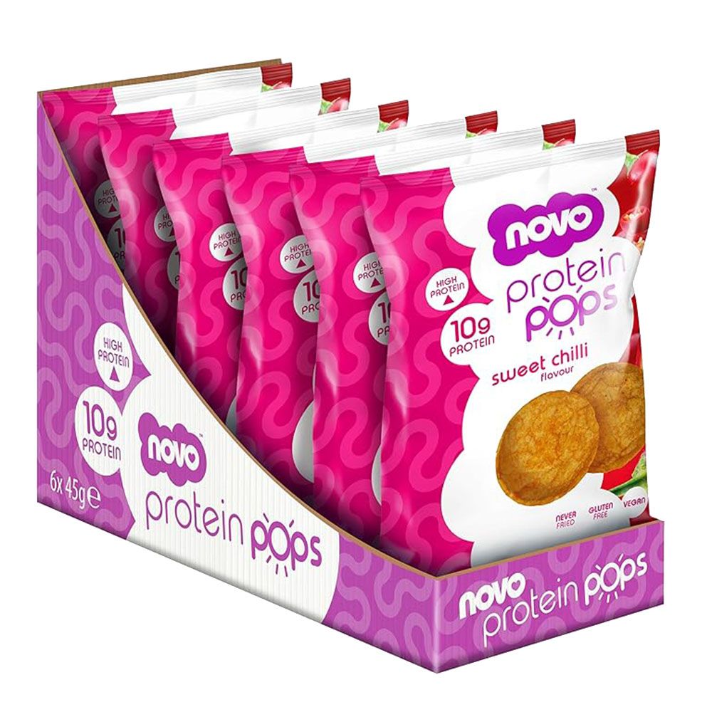 Novo - Protein Pops Healthy Snack - Sweet Chili - 45 g - Pack of 6