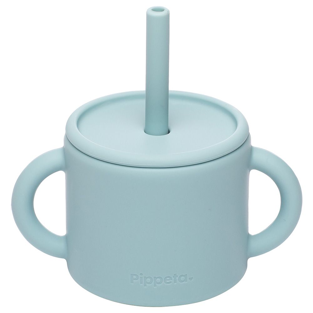 Pippeta - SIlicone Cup With Straw - Sky Blue - 180 ml