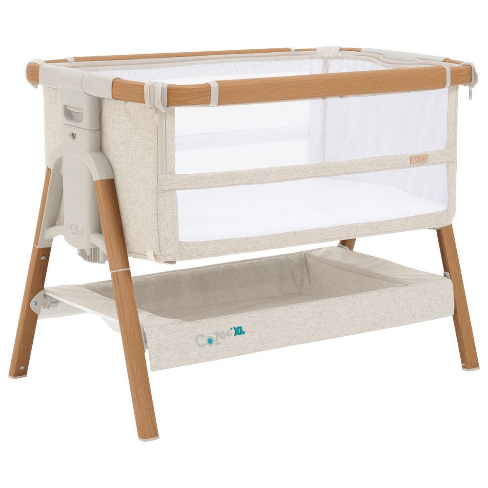 Tutti Bambini - Cozee XL Bedside Crib and Cot - Scandinavian Walnut/Ecru