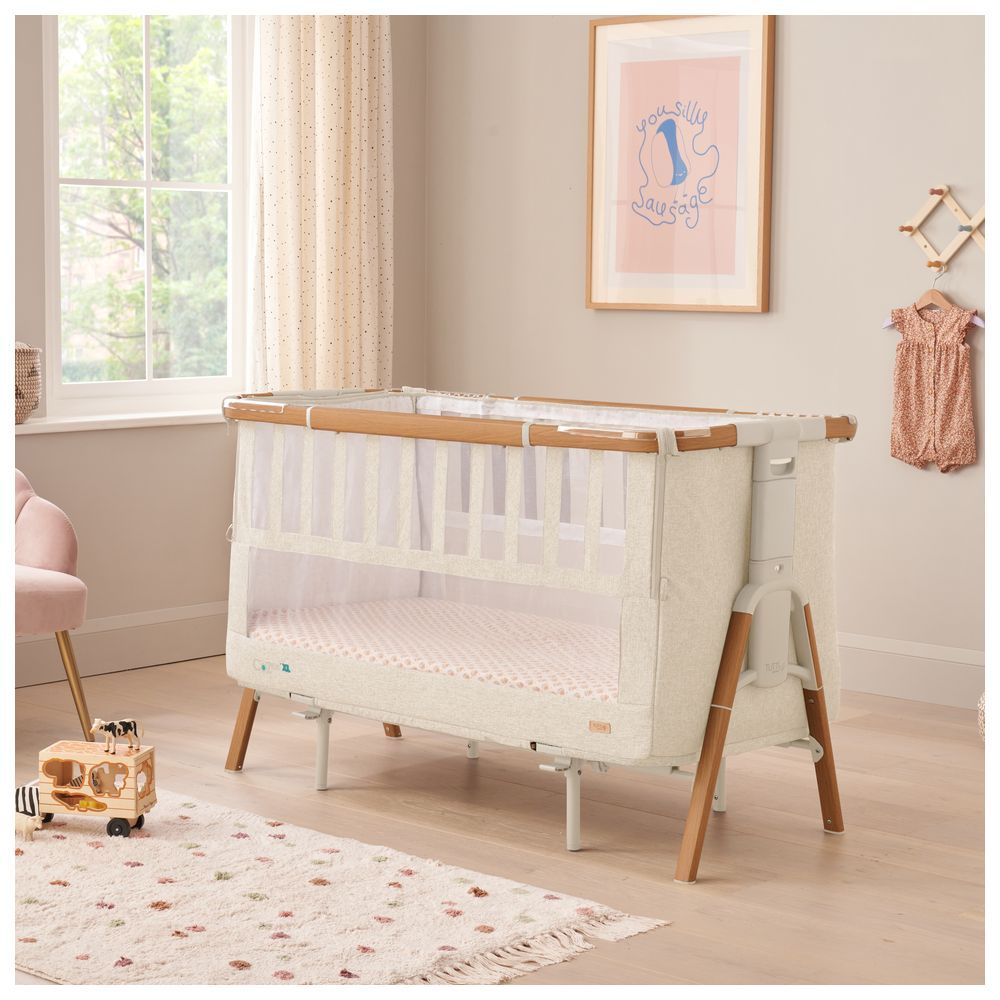 Tutti Bambini - Cozee XL Bedside Crib and Cot - Scandinavian Walnut/Ecru