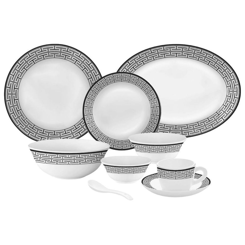 Borosil - Plano Opal Dinner Set - Zahara Black - 50 Pcs