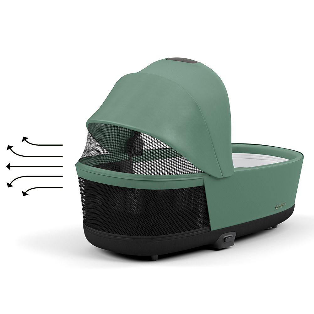 Cybex - Priam Lux Carry Cot - Leaf Green/Dark Green