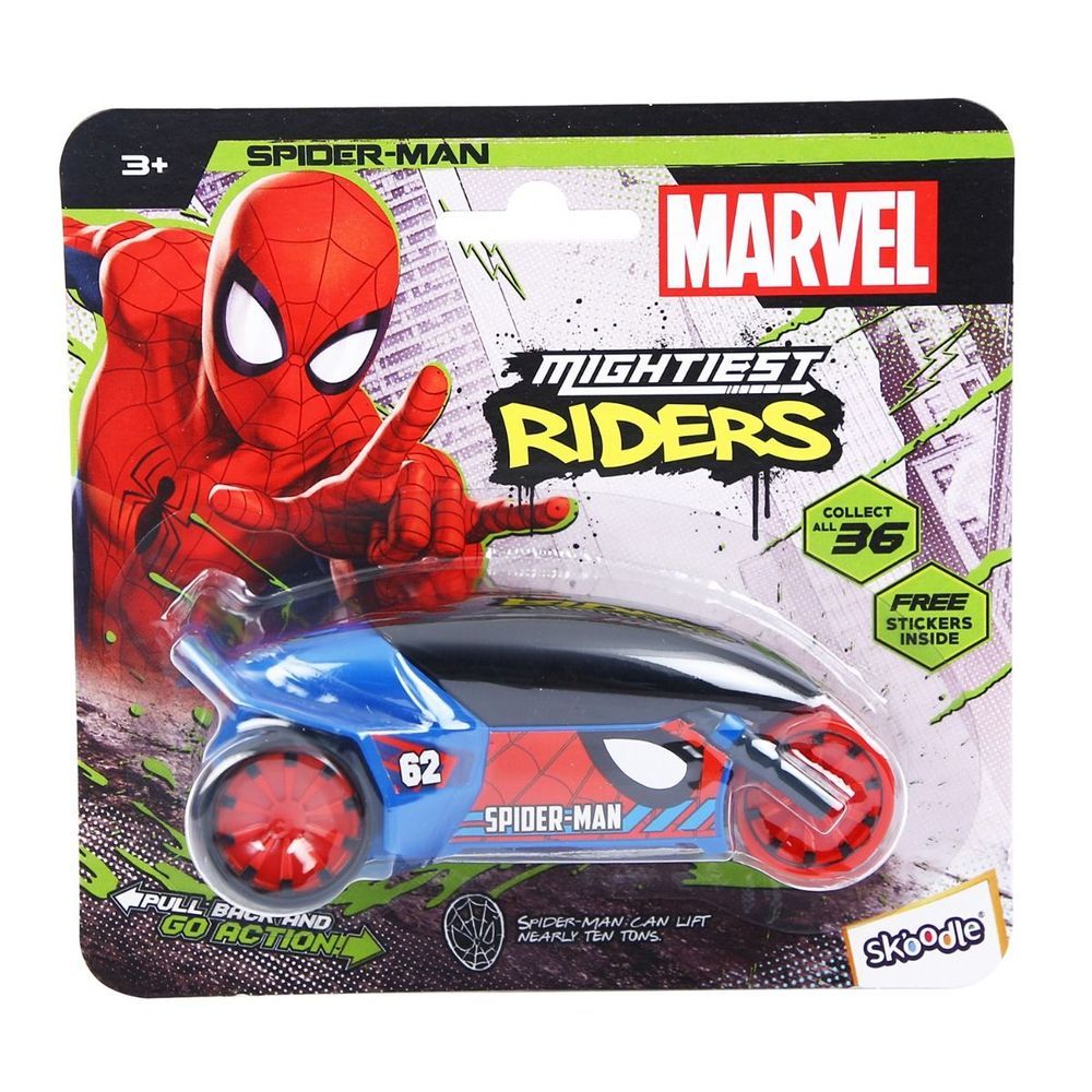 Marvel - 62 Pull Back Rider Car - Spiderman