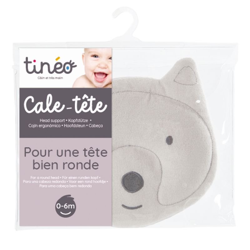 Tineo - Headrest Shaper Baby Infant Pillow - Little Wolf Grey