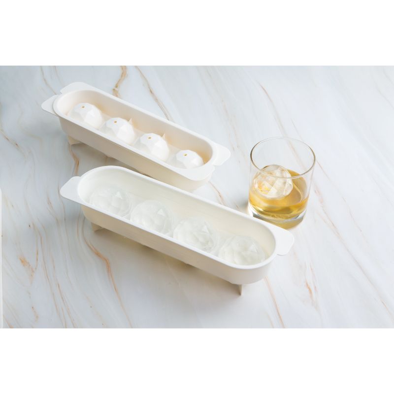 Inochi - Kari 4 Slot Sphere Ice Tray - Pearl White