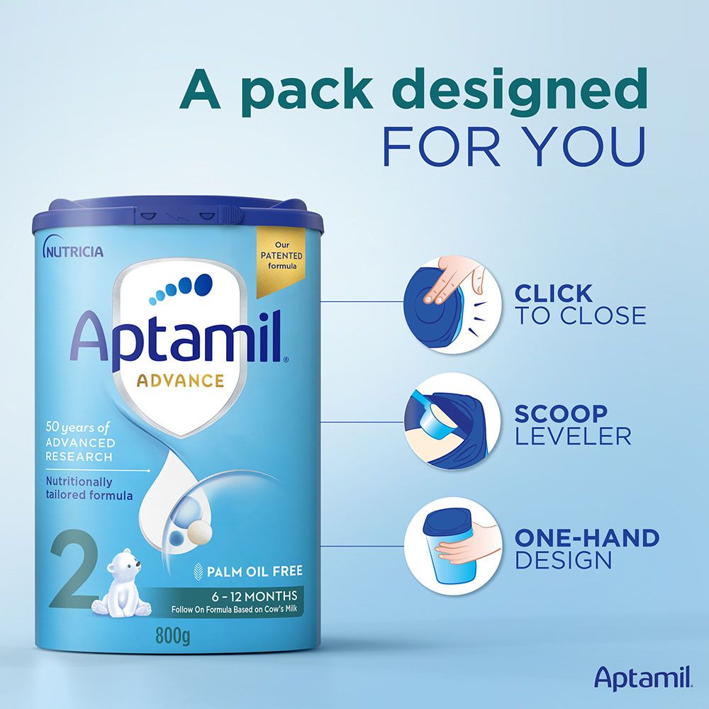 Aptamil - Advance 2 Palm Oil Free Follow On Formula - 800 g