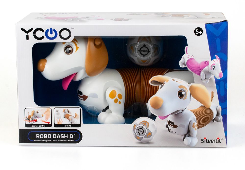 Silverlit - Ycoo Robo Dash D Robotic Puppy Toy - Brown/White