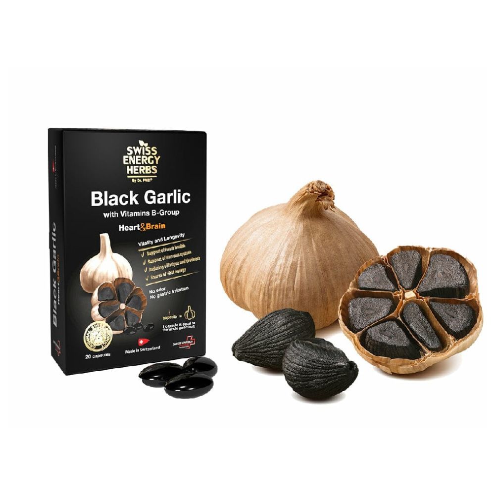 Swiss Energy - Black Garlic Soft Gel Capsules - Pack of 2 - 40 Pcs