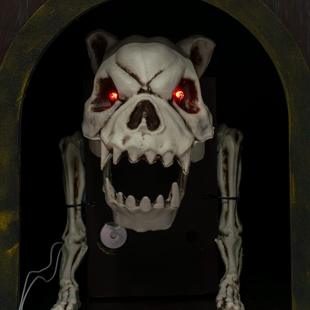 Mad Toys - Halloween Decoration - Spooky Barking Skeleton Dog Inside Doghouse