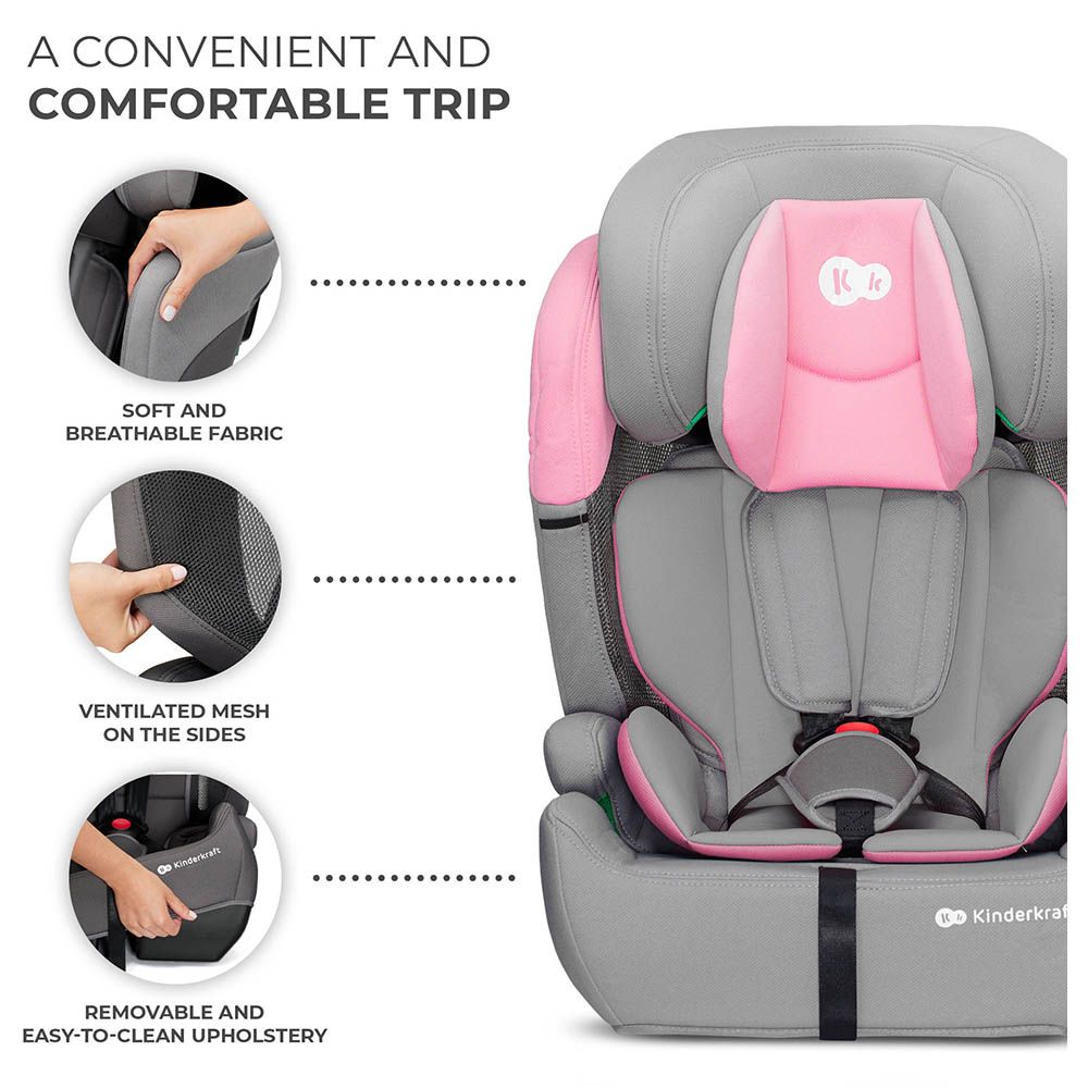 Kinderkraft - Comfort Up i-Size Car Seat 15m-12years (9-36kg) - Pink