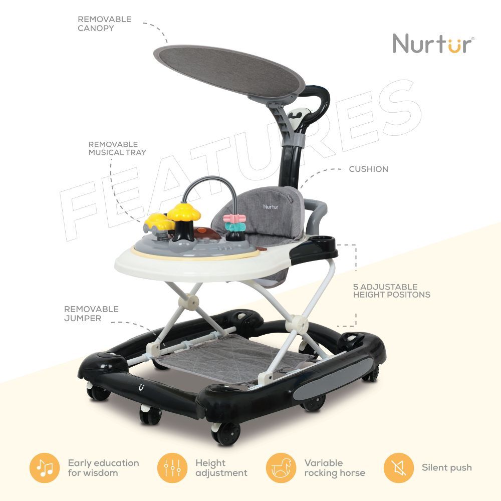 Nurtur - 2-In-1 Baby Walker - Black