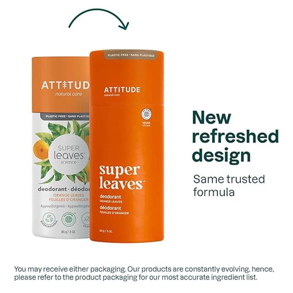 Attitude - Plastic-Free Deodorant - Orange Leaves - 85 g