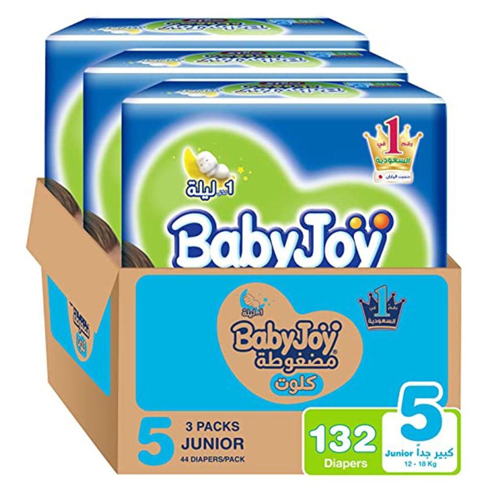 Babyjoy - Compressed Culotte Pants Diaper S5 Junior - 12-18 Kg - Pack of 3 - 132pcs