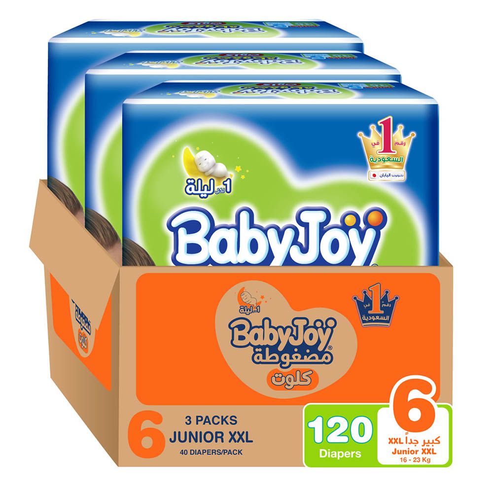 Babyjoy - Compressed Culotte Pants Diaper S6 XXL - 16-23 Kg - Pack of 3 - 120pcs