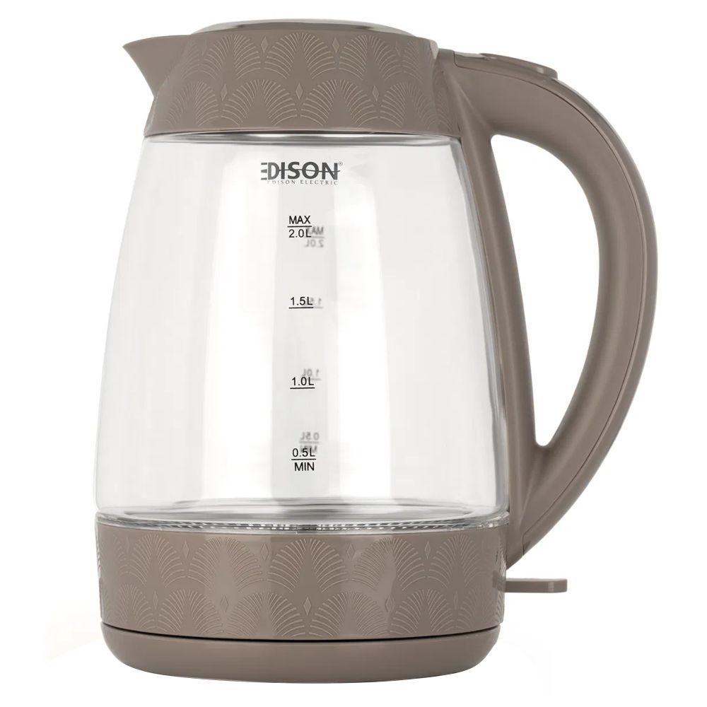 Edison - Electric Glass Kettle - Grey - 2 L - 2200 W