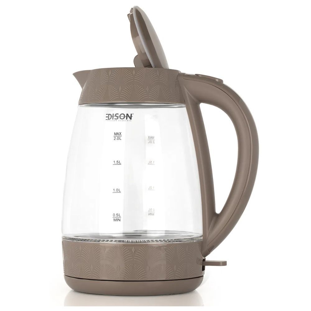 Edison - Electric Glass Kettle - Grey - 2 L - 2200 W