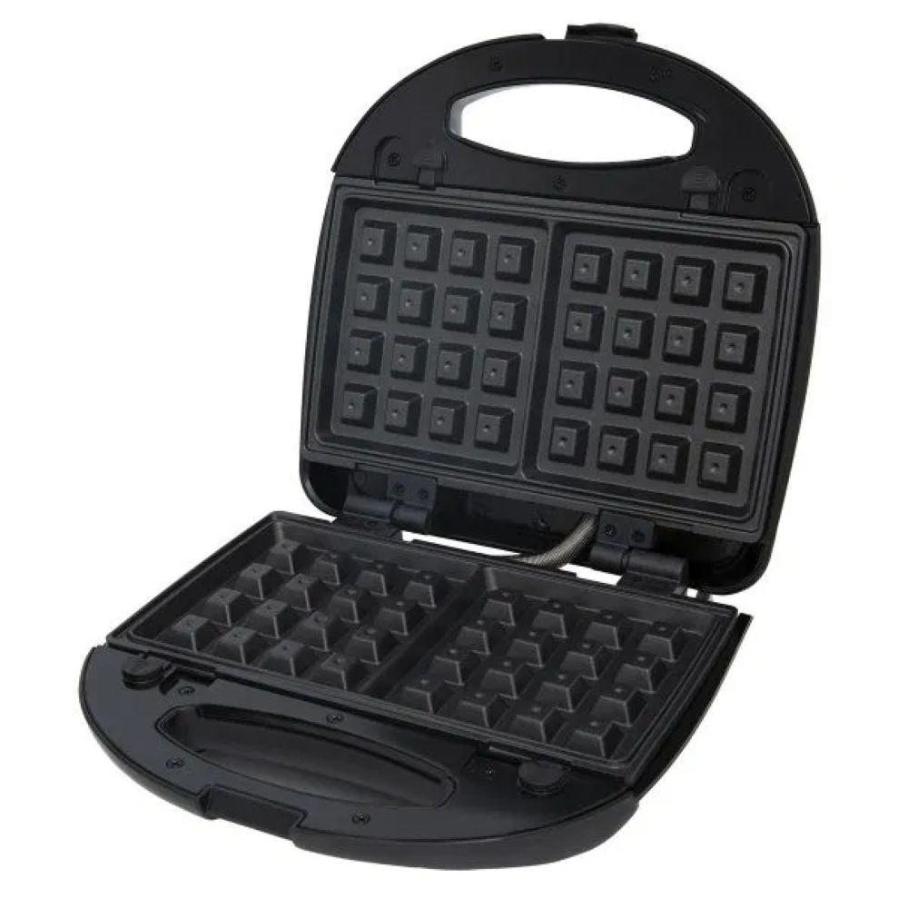 Edison - 2-in-1 Electric Sandwich And Waffle Maker - Black - 700 W