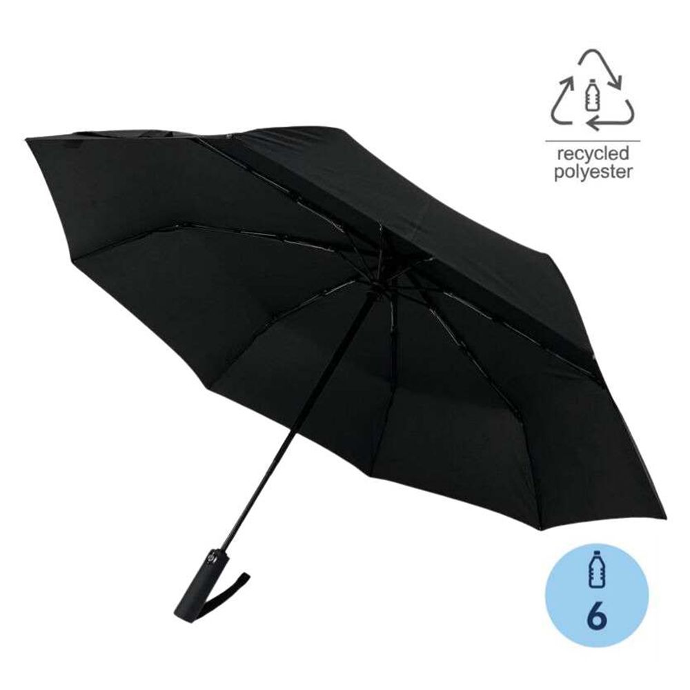 Santhome - Urbino SPF 50 Auto-Open Umbrella - Black - 58.4 cm