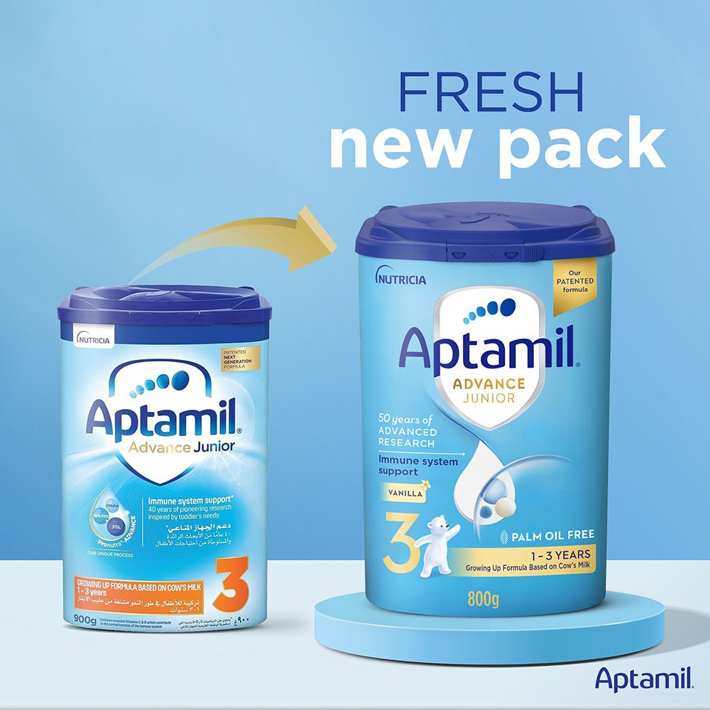 Aptamil - Palm Oil Free Advance Junior 3 Milk Formula - 800 g - Pack of 2