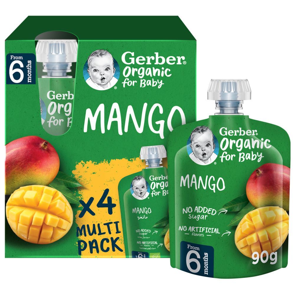 Gerber - Organic Mango Puree - Pack of 4 - 90 g