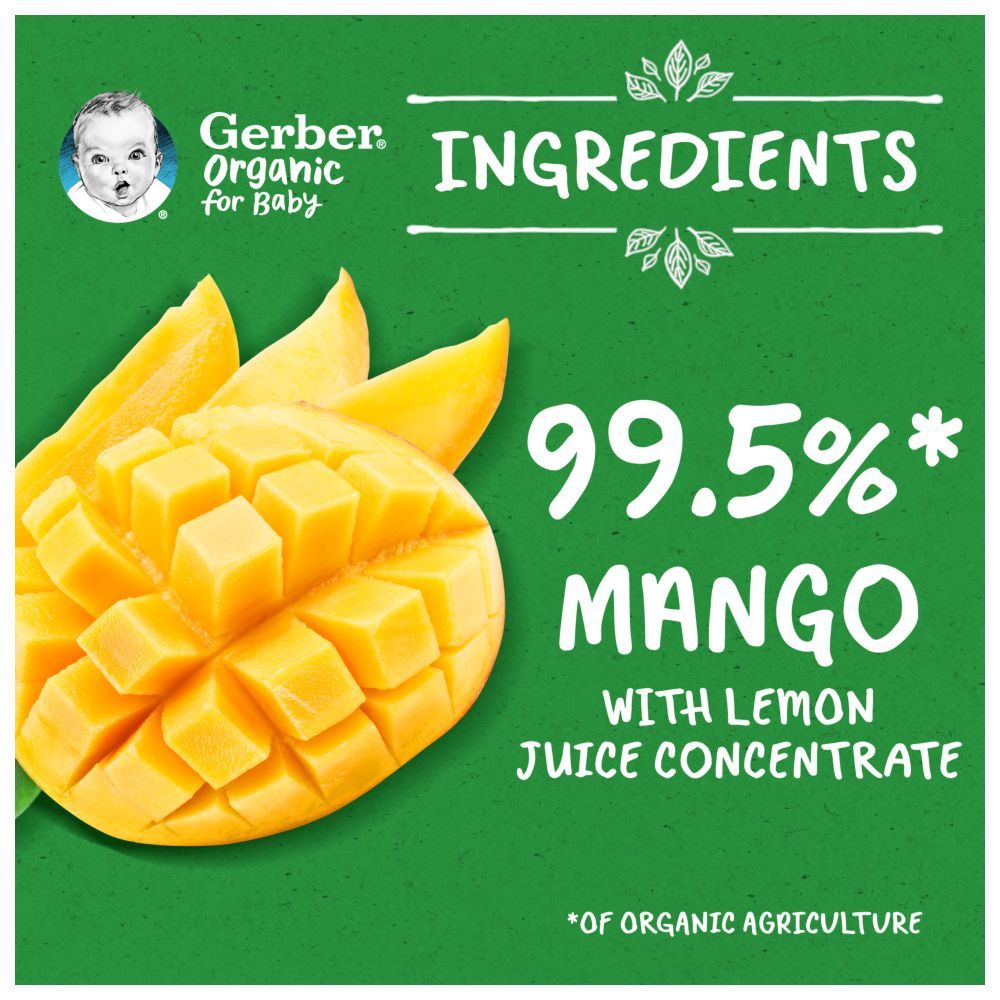 Gerber - Organic Mango Puree - Pack of 4 - 90 g