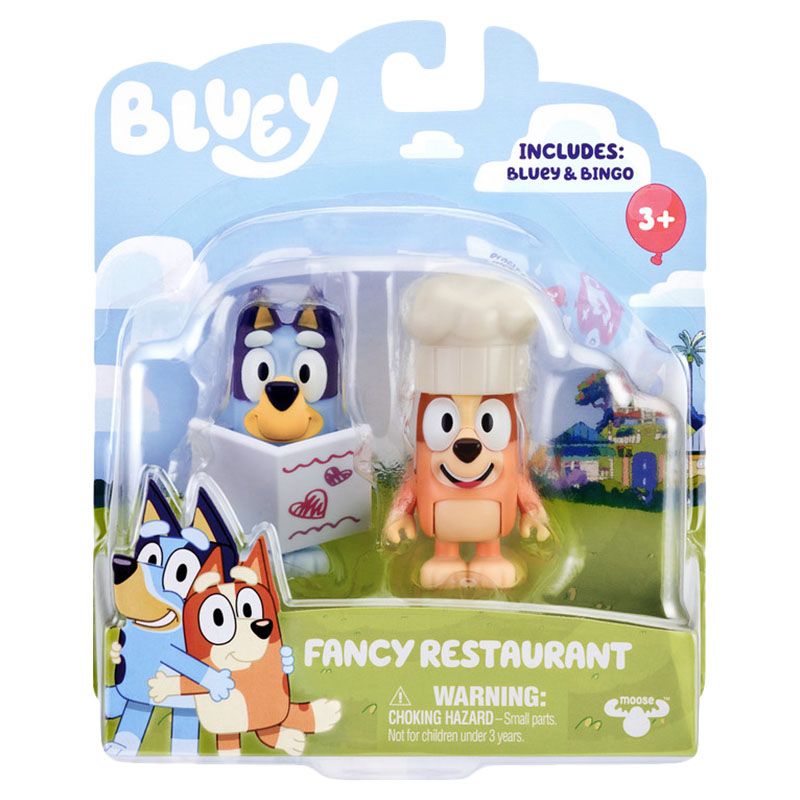 Bluey - Fancy Restaurant Figure Set - Bluey And Bingo - 4pcs