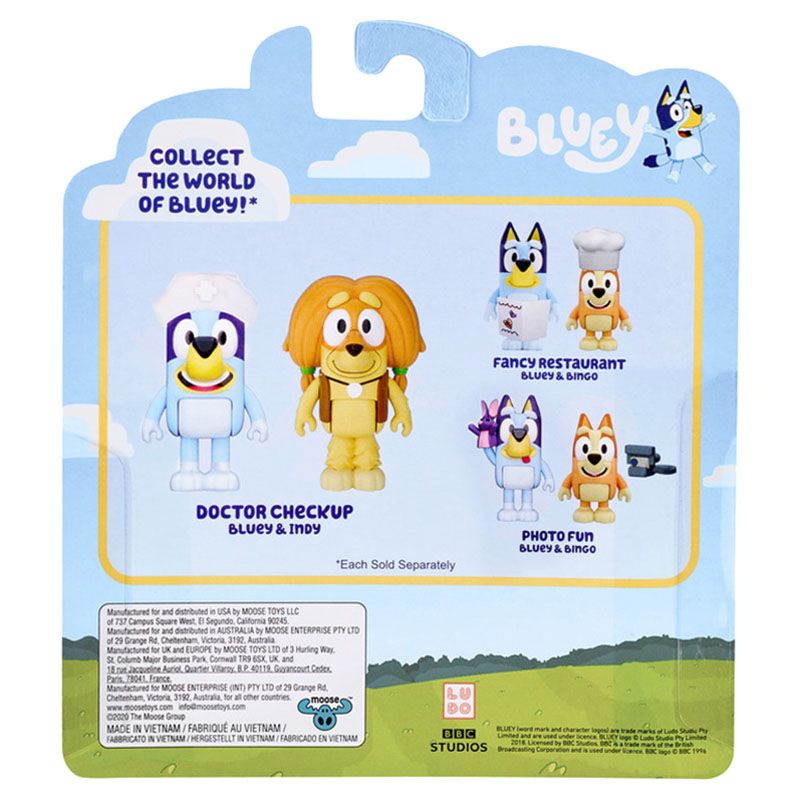 Bluey - Doctor Check Up Figure Set - Bluey And Indy - 2pcs