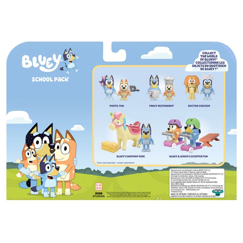 Bluey - School Pack Figure Set - 4pcs