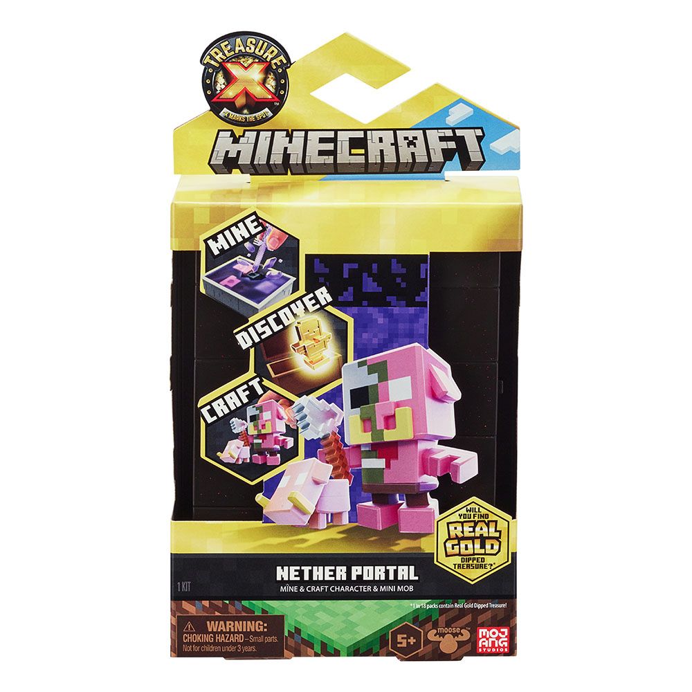 Minecraft - Nether Portal Mine And Craft Character And Mini Mob Kit