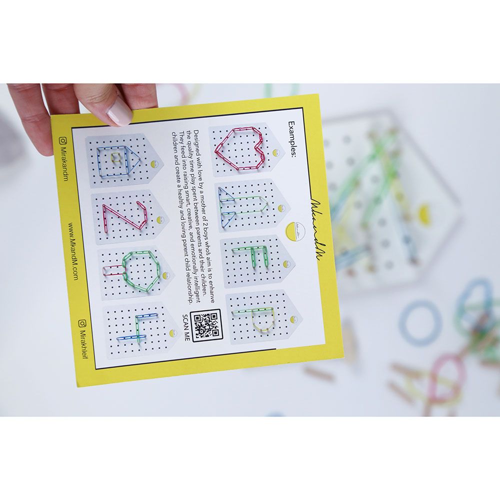 Mkandm - Geoboard Wooden Toy - White