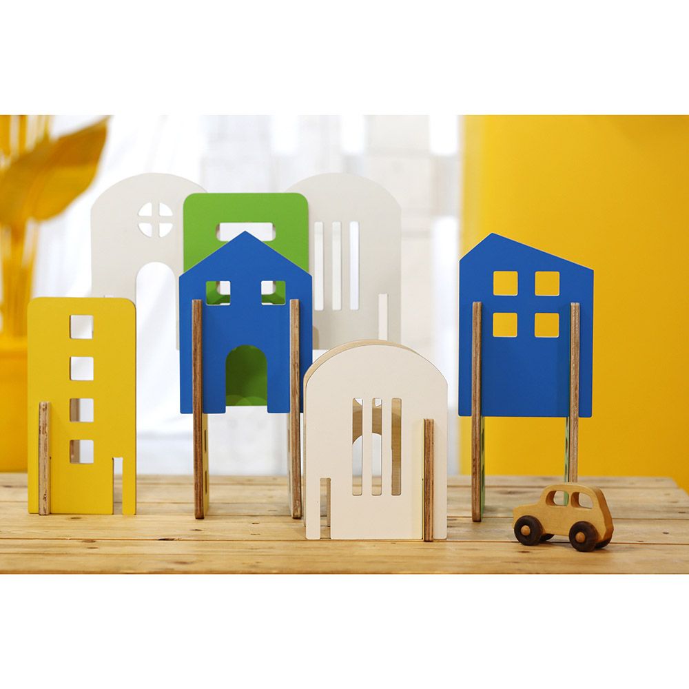 Mkandm - Skyline Mini Wooden Building Toy - 16pcs