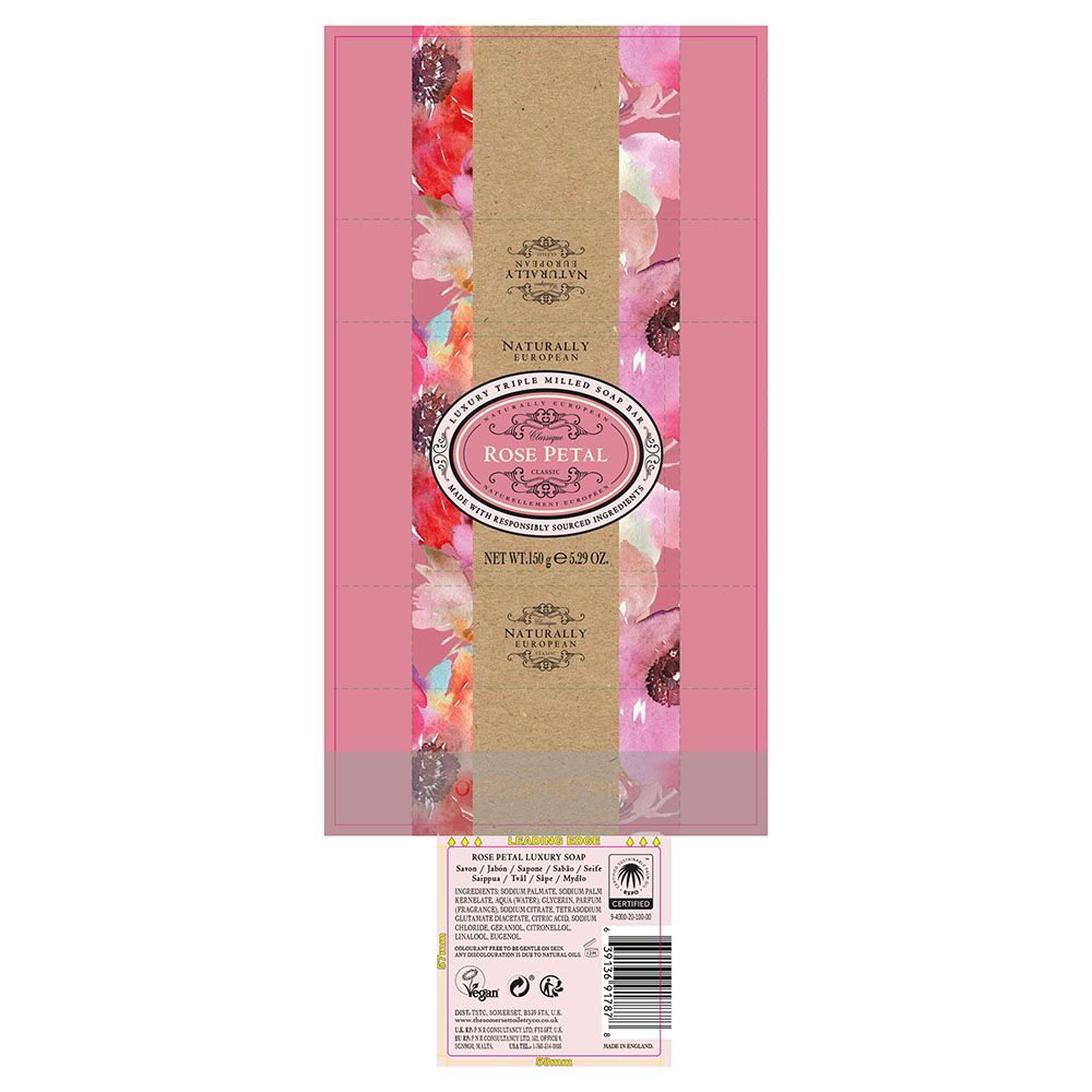 Naturally European - Soap - Rose Petal - 150 g