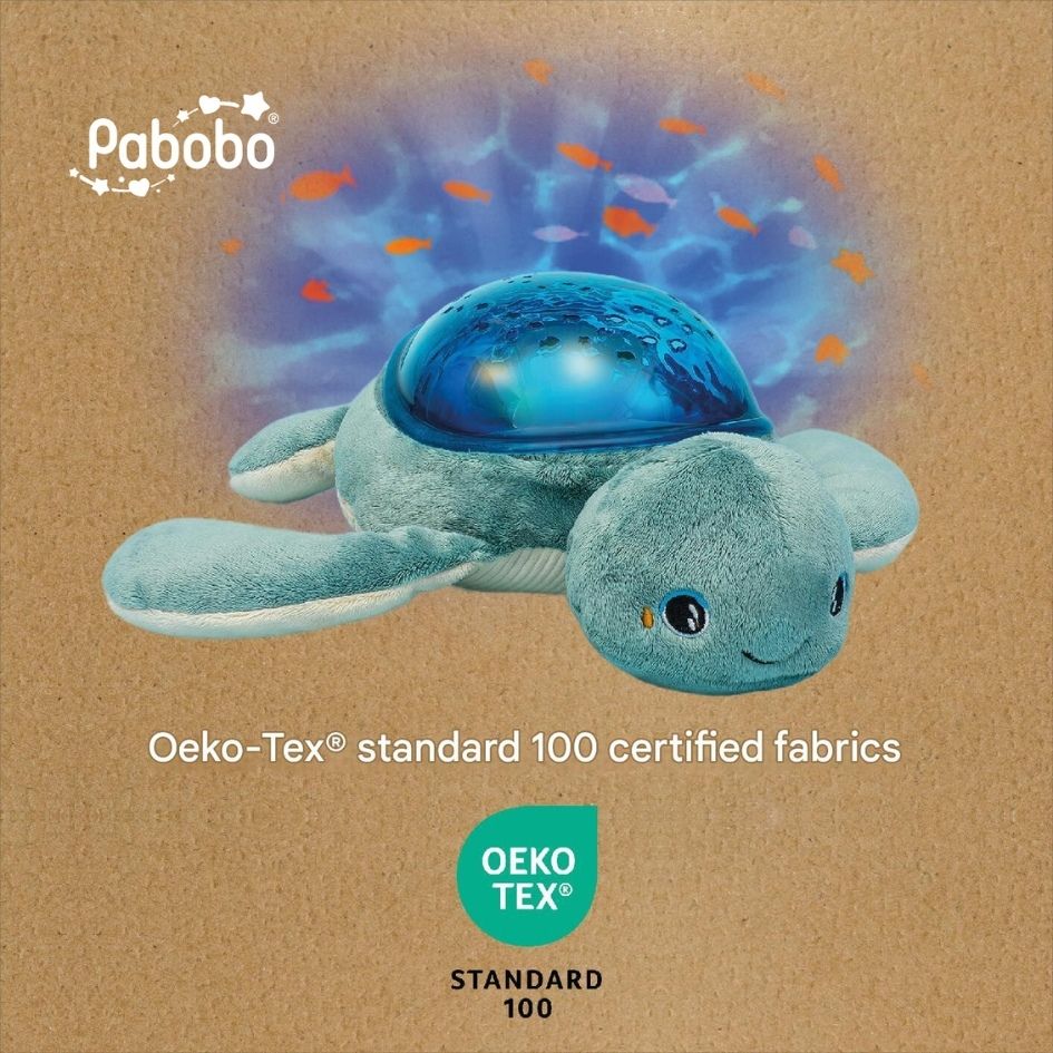 Pabobo - Rechargeable Turtle Nightlight & Projector - Aqua Dream