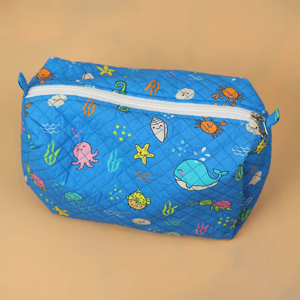 Tiny Tots - Quilted Rectangular Travel Pouch - Under The Sea