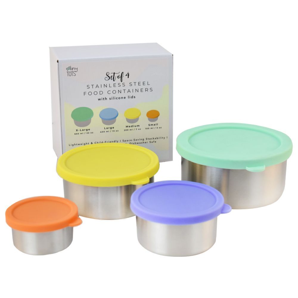 Tiny Tots - Stainless Steel Snack Containers - 4pcs