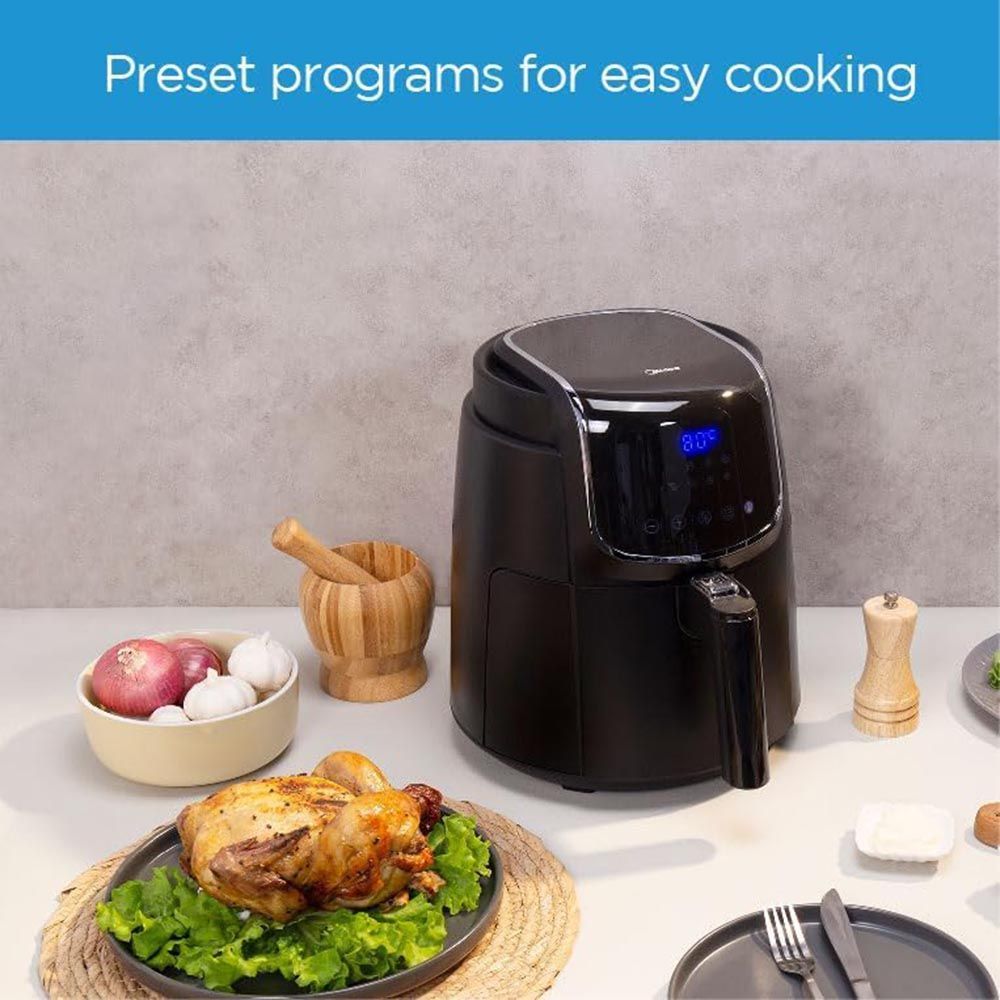 Midea - XL Digital Air Fryer - Black - 4.7 L