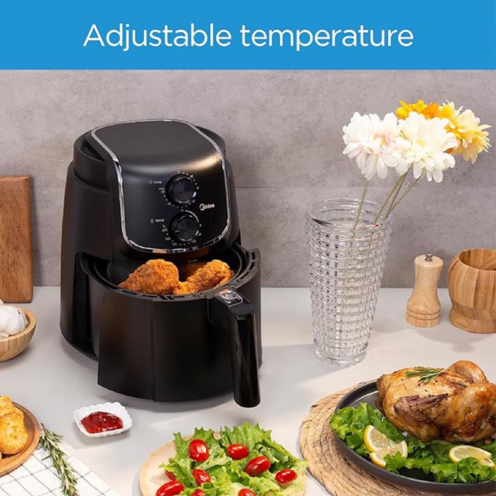 Midea - XL Air Fryer - Black - 4.7 L