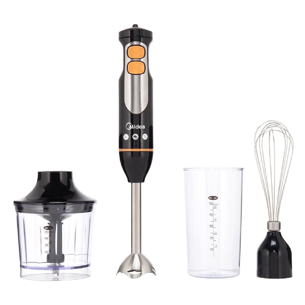 Midea - 4-in-1 Hand Blender Chopper & Whisk - Black - 600 W