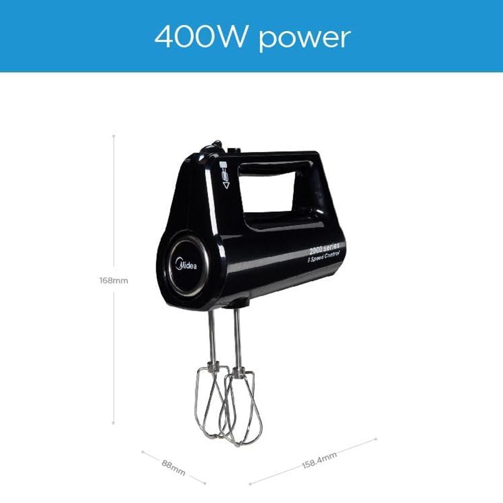 Midea - Hand Mixer With Electric Whisk - Black - 400 W