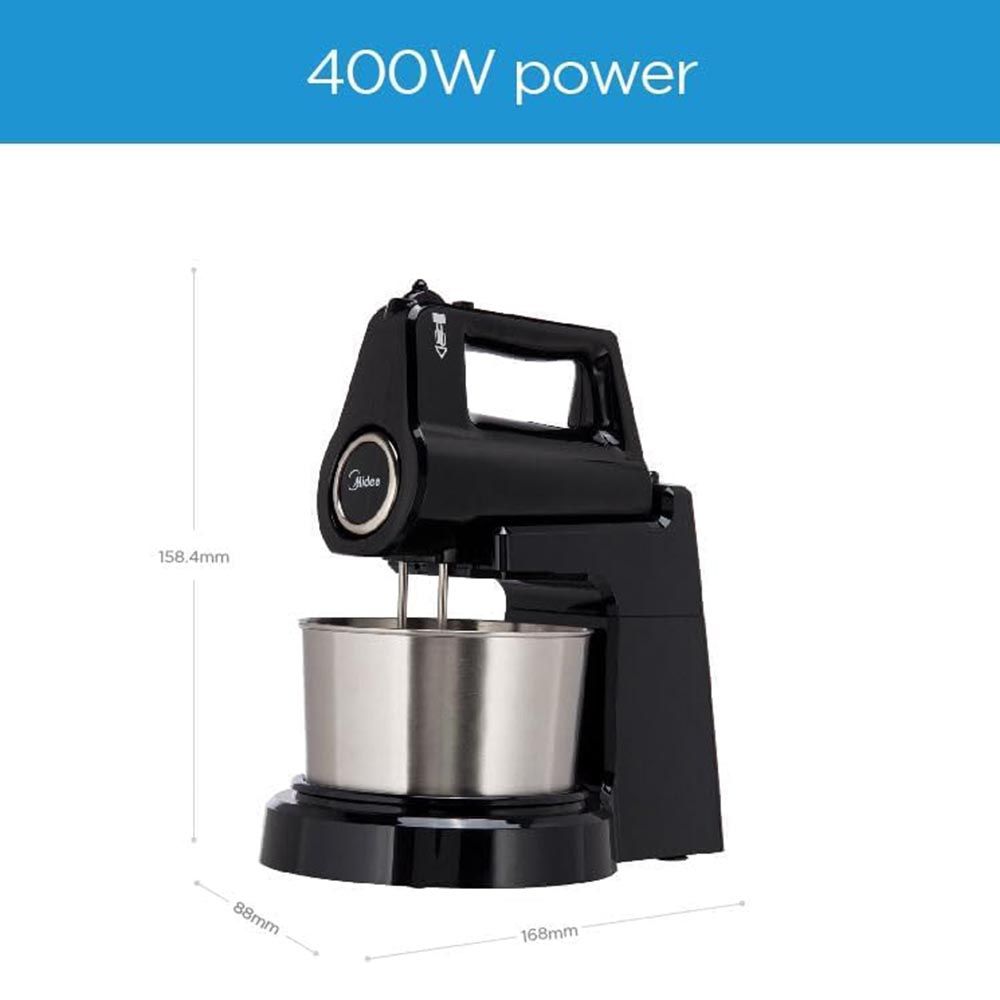 Midea - Stand Mixer With Electric Whisk - Black - 2 L