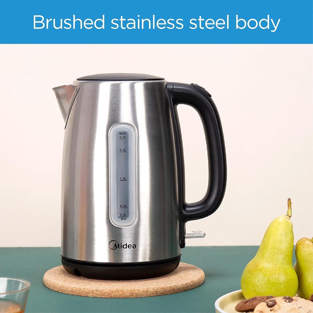 Midea - Stainless Steel Electric Kettle - Black - 1.7 L